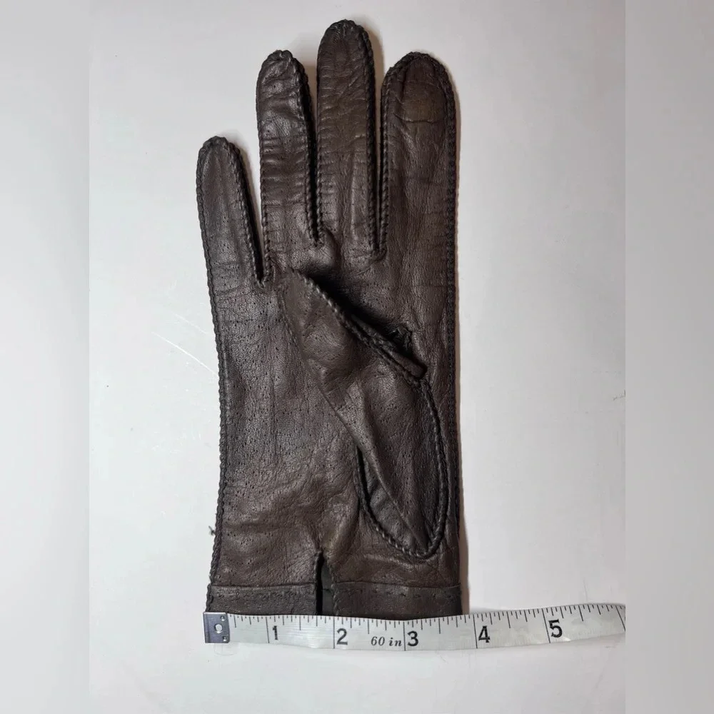Genuine Leather Brown Winter Gloves